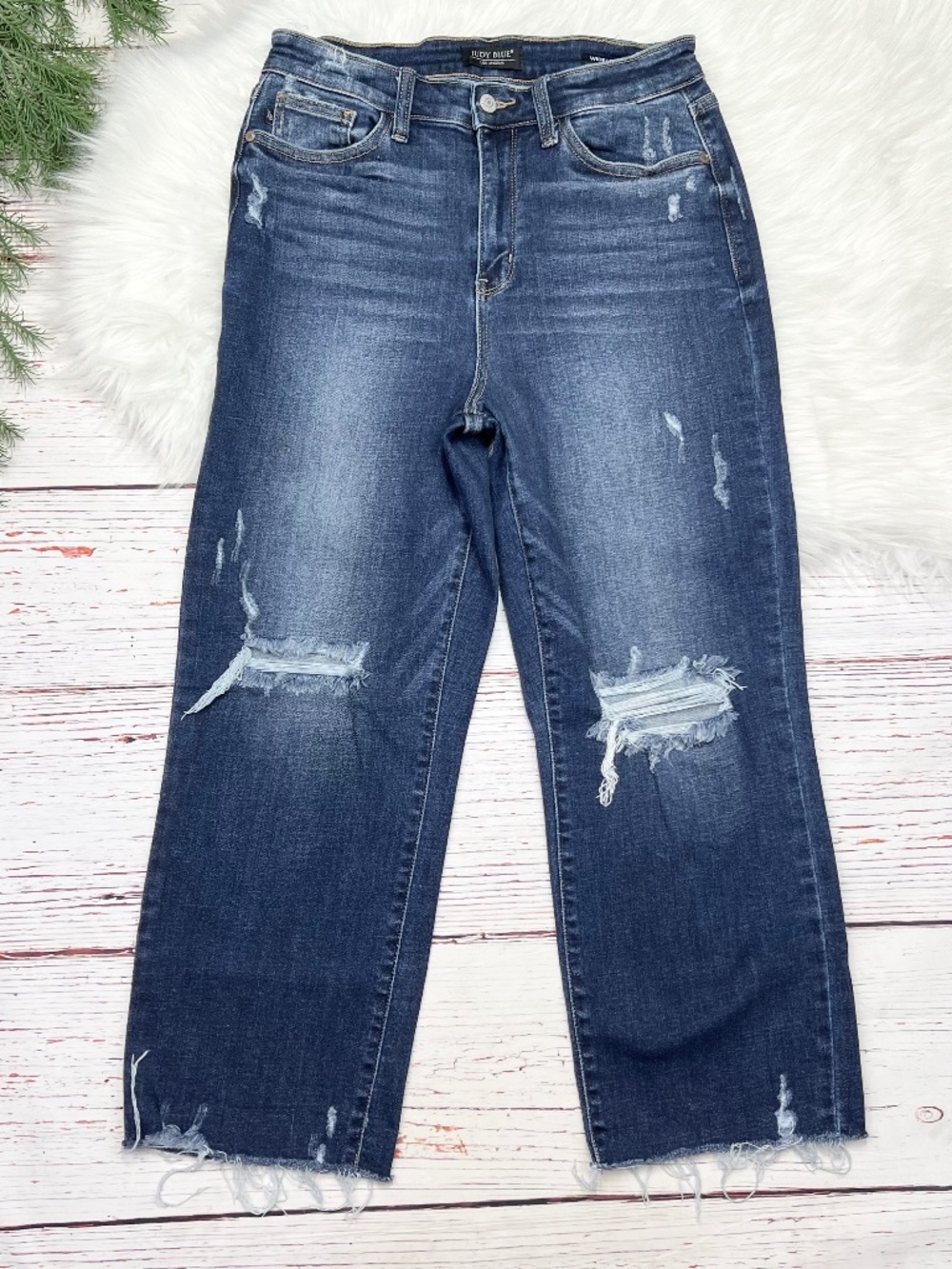 👖|•JUDY BLUE•| Wide Leg Distressed Jeans Size 9/29👖